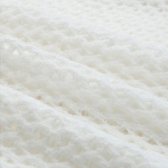 White Knit Dolman Sleeve Sweater Cardigan - Picture 9 of 14